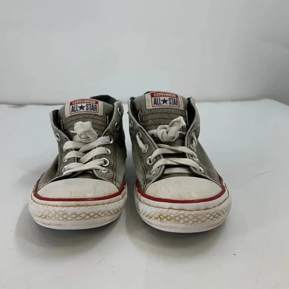 Converse Kids Chuck Taylor All Star Gray 651818F Mid Top Lace Up Sneakers Size 5